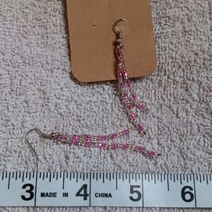 Elegant Pink Beaded Earrings